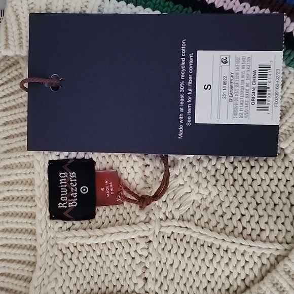 Croquet Stripe Cable Knit Sweater - Rowing Blazers x Target NWT - Picture 9 of 11